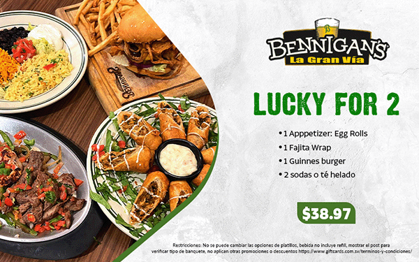 Bennigans - Lucky for 2