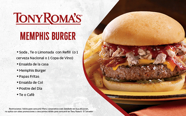 Tony Romas Memphis Burger