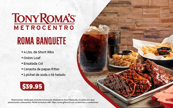 Tony Romas Metrocentro - Roma Banquete