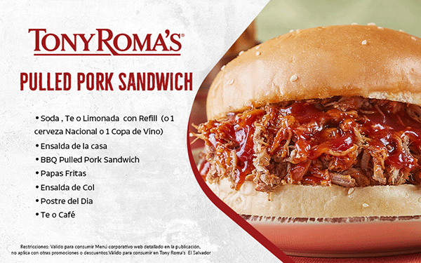 Tony Romas - Pulled Pork Sandwich